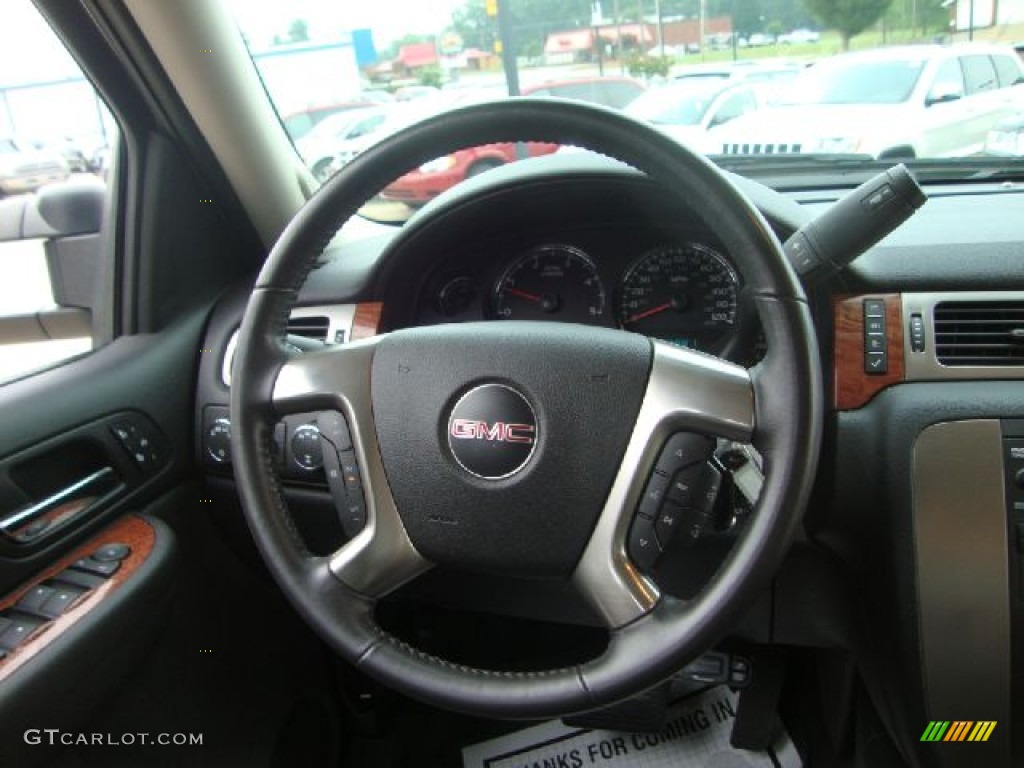 2007 GMC Sierra 3500HD SLT Crew Cab 4x4 Dually Ebony Black Steering Wheel Photo #51958205