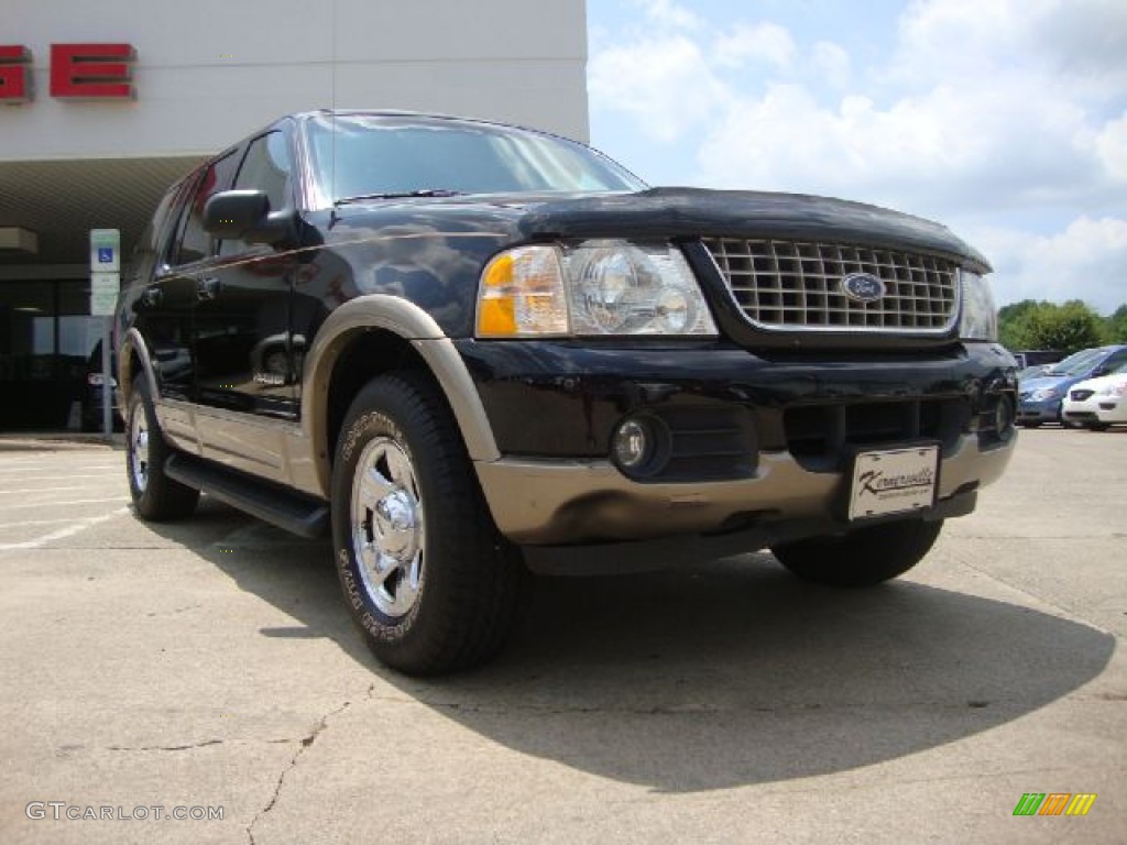 2002 Explorer Eddie Bauer 4x4 - Black Clearcoat / Medium Parchment photo #1