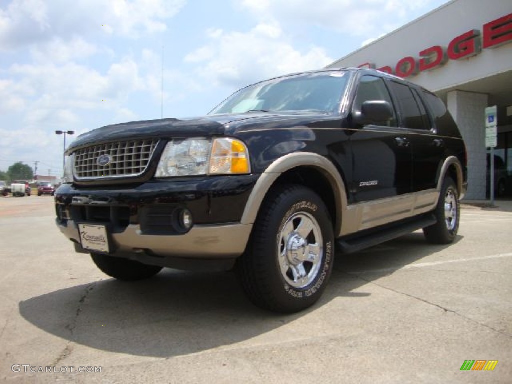 2002 Explorer Eddie Bauer 4x4 - Black Clearcoat / Medium Parchment photo #7