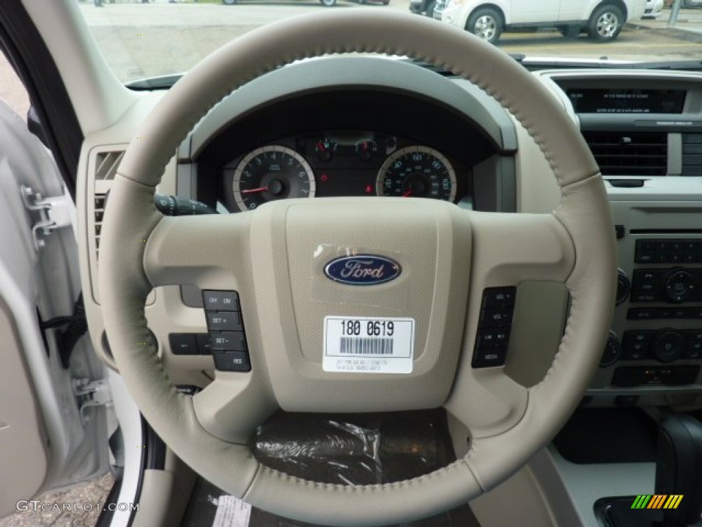 2012 Ford Escape XLT Stone Steering Wheel Photo #51965168