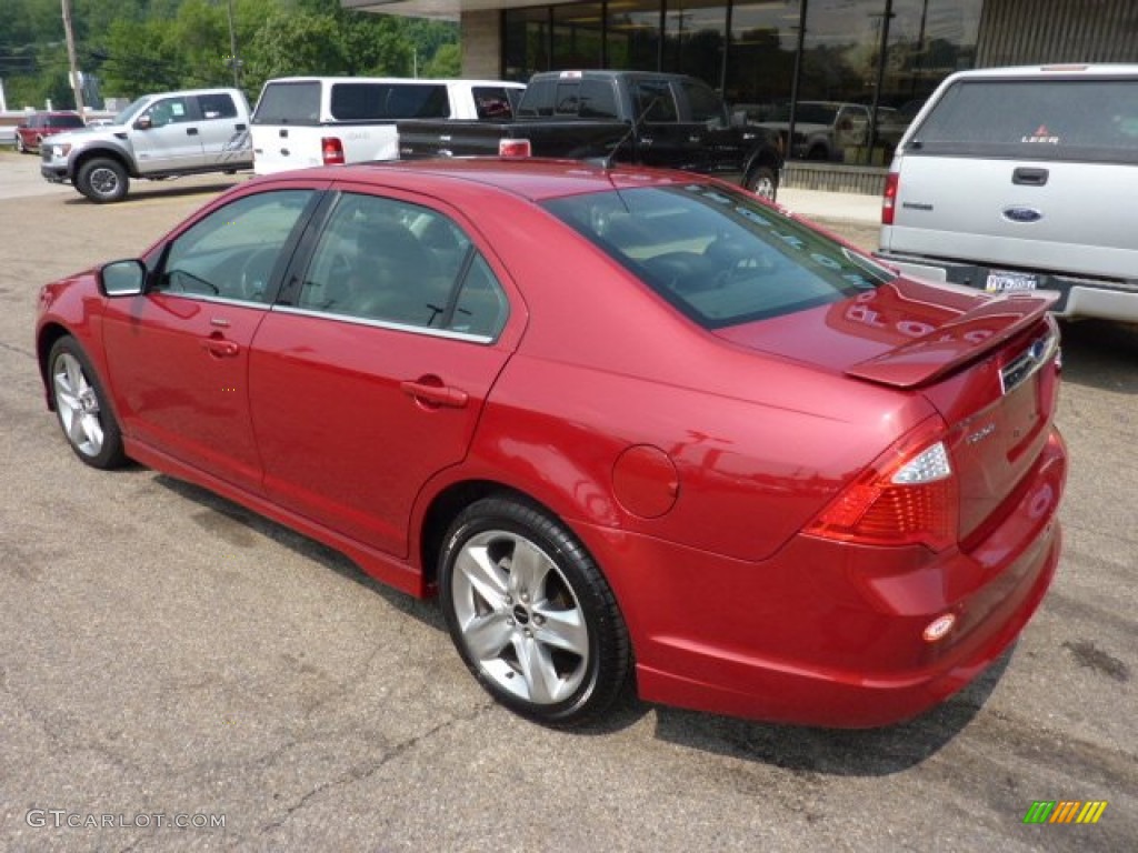 2010 Fusion Sport AWD - Sangria Red Metallic / Charcoal Black/Sport Red photo #2