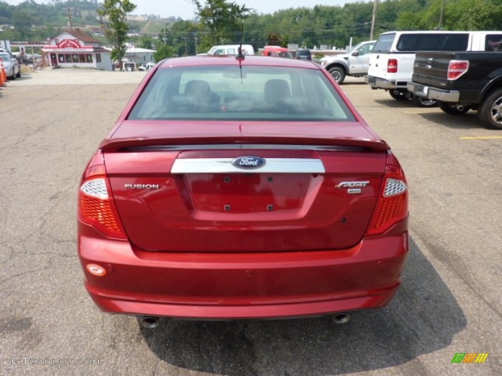 2010 Fusion Sport AWD - Sangria Red Metallic / Charcoal Black/Sport Red photo #3