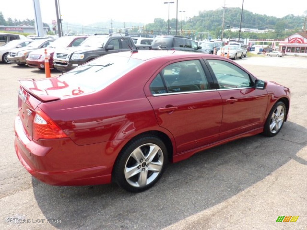 2010 Fusion Sport AWD - Sangria Red Metallic / Charcoal Black/Sport Red photo #4