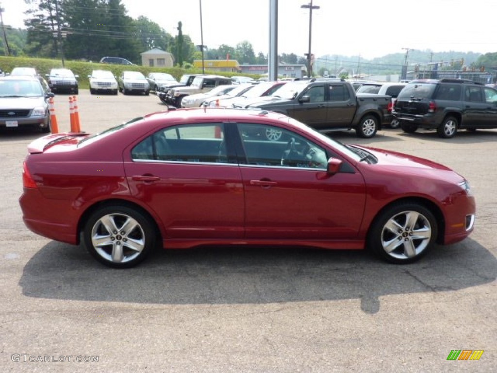 2010 Fusion Sport AWD - Sangria Red Metallic / Charcoal Black/Sport Red photo #5