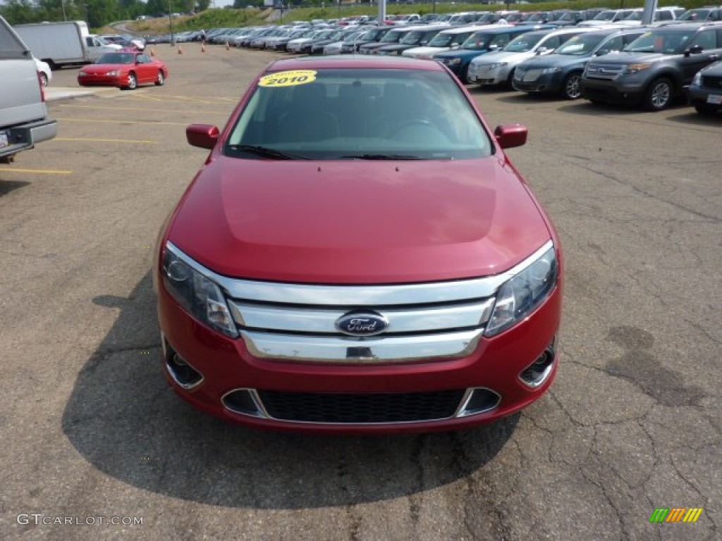 2010 Fusion Sport AWD - Sangria Red Metallic / Charcoal Black/Sport Red photo #7