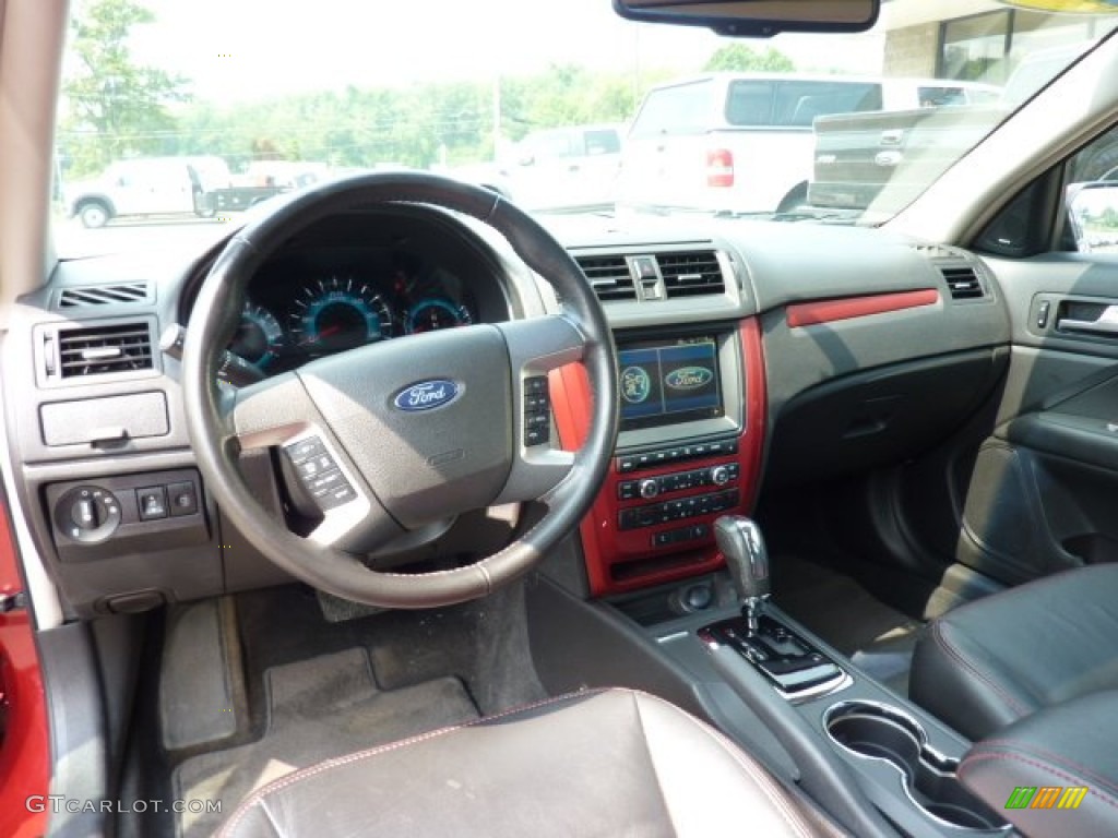2010 Ford Fusion Sport AWD Charcoal Black/Sport Red Dashboard Photo #51967373
