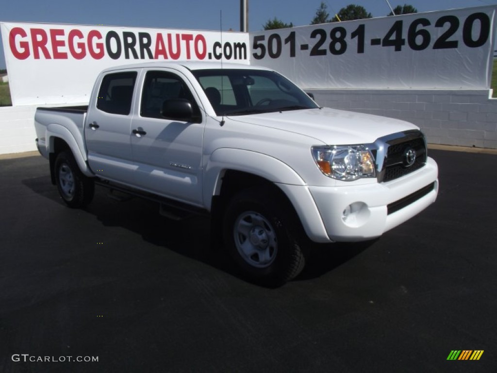 2011 Tacoma V6 SR5 Double Cab 4x4 - Super White / Graphite Gray photo #1