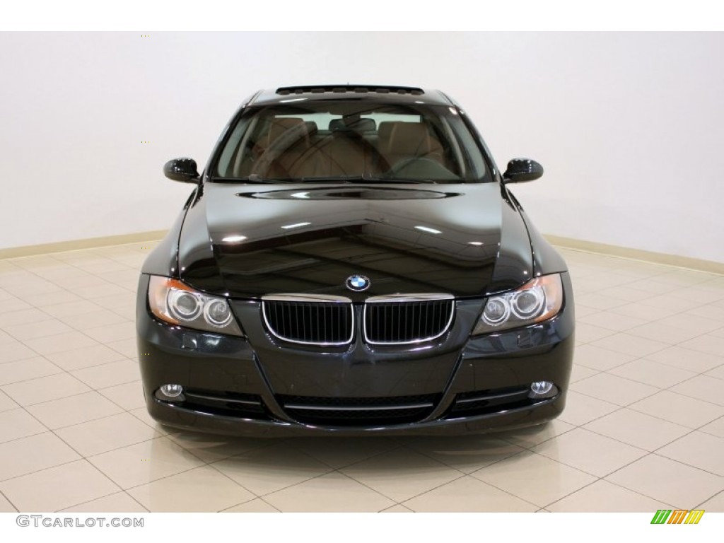 2008 3 Series 328xi Sedan - Black Sapphire Metallic / Saddle Brown/Black photo #2