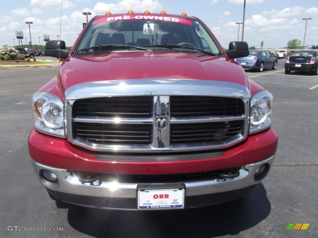 2007 Ram 3500 SLT Mega Cab 4x4 Dually - Inferno Red Crystal Pearl / Medium Slate Gray photo #2