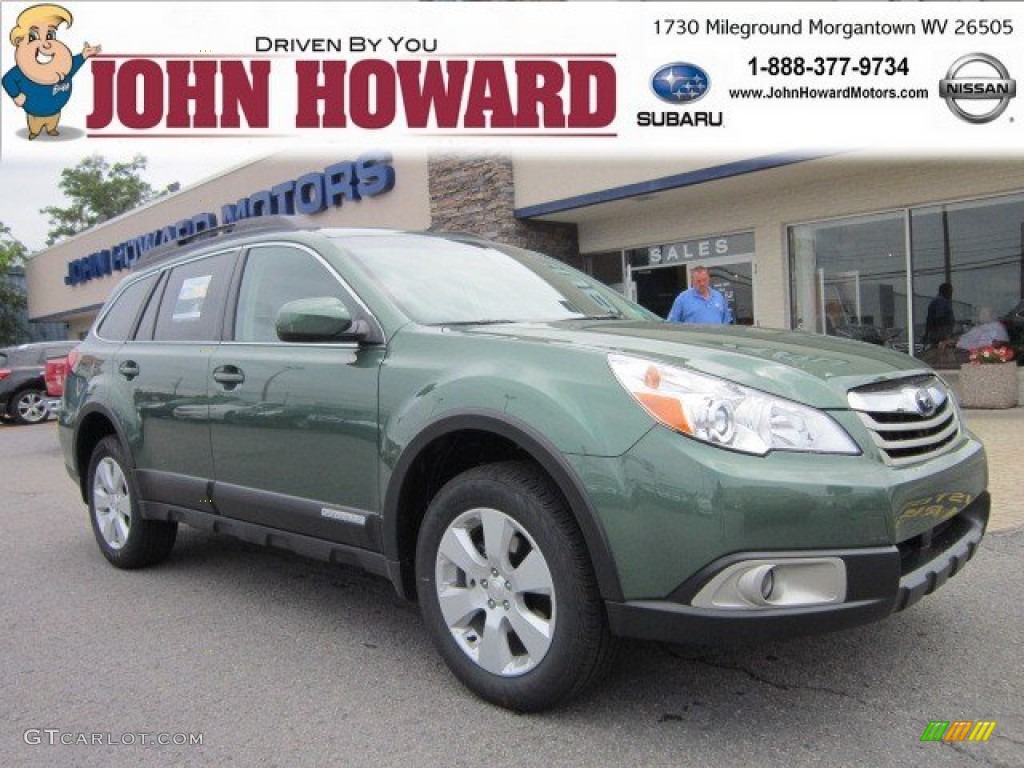 2011 Outback 2.5i Premium Wagon - Cypress Green Pearl / Warm Ivory photo #1