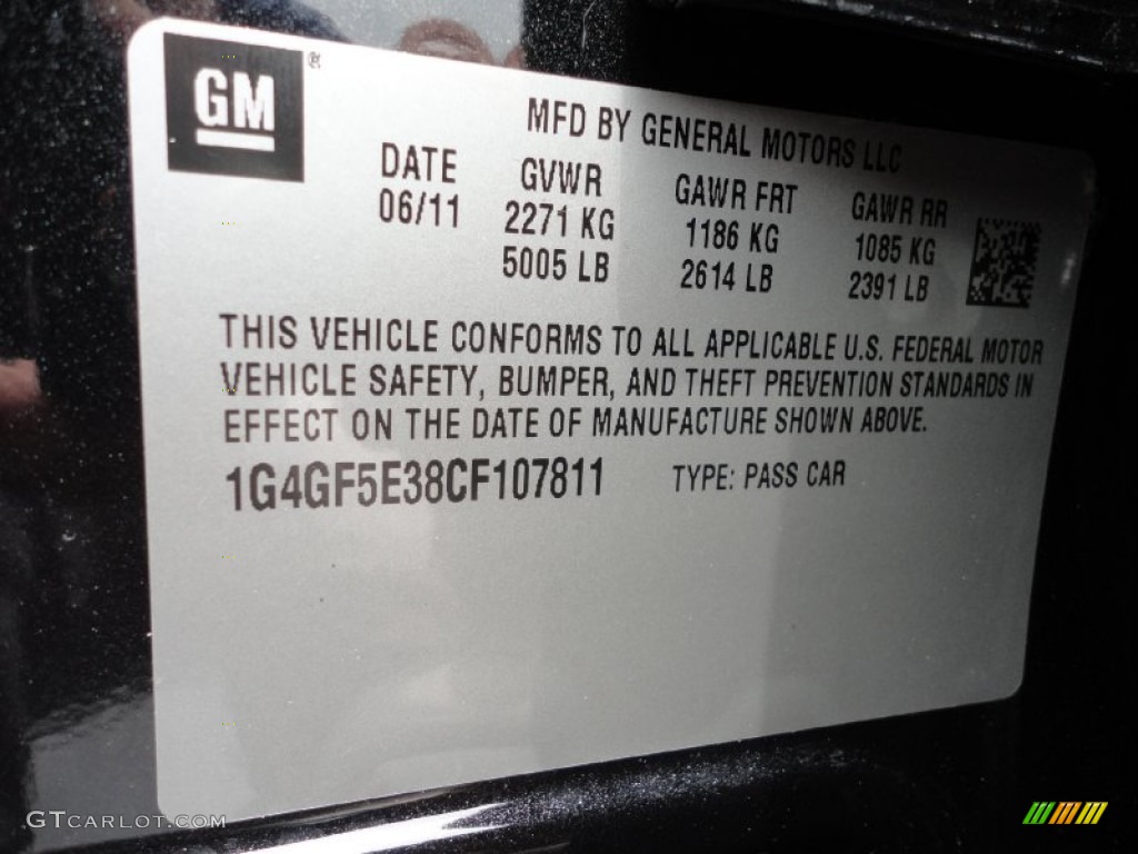 2012 Buick LaCrosse FWD Info Tag Photo #51976094