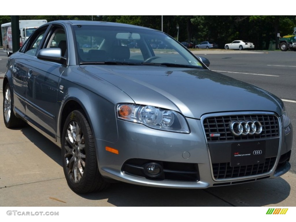 2008 A4 2.0T quattro S-Line Sedan - Quartz Grey Metallic / Light Gray photo #6