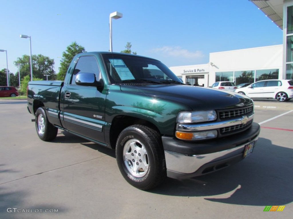 2002 Silverado 1500 LS Regular Cab - Forest Green Metallic / Graphite Gray photo #7