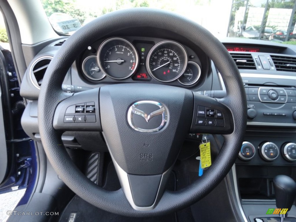 2011 Mazda MAZDA6 i Sport Sedan Black Steering Wheel Photo #51980039