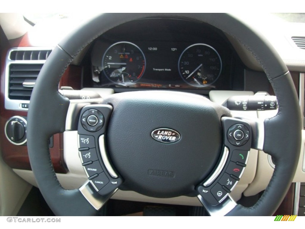 2011 Land Rover Range Rover HSE Ivory/Arabica Steering Wheel Photo #51980897
