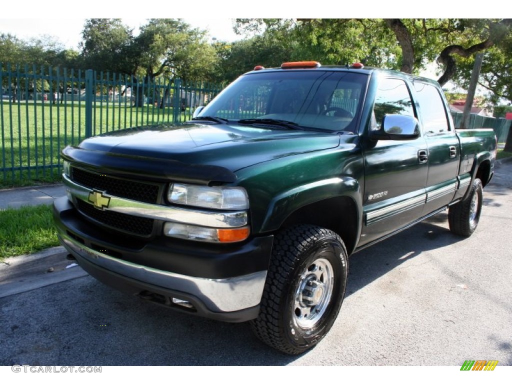 2001 Silverado 2500HD LT Crew Cab 4x4 - Forest Green Metallic / Tan photo #1