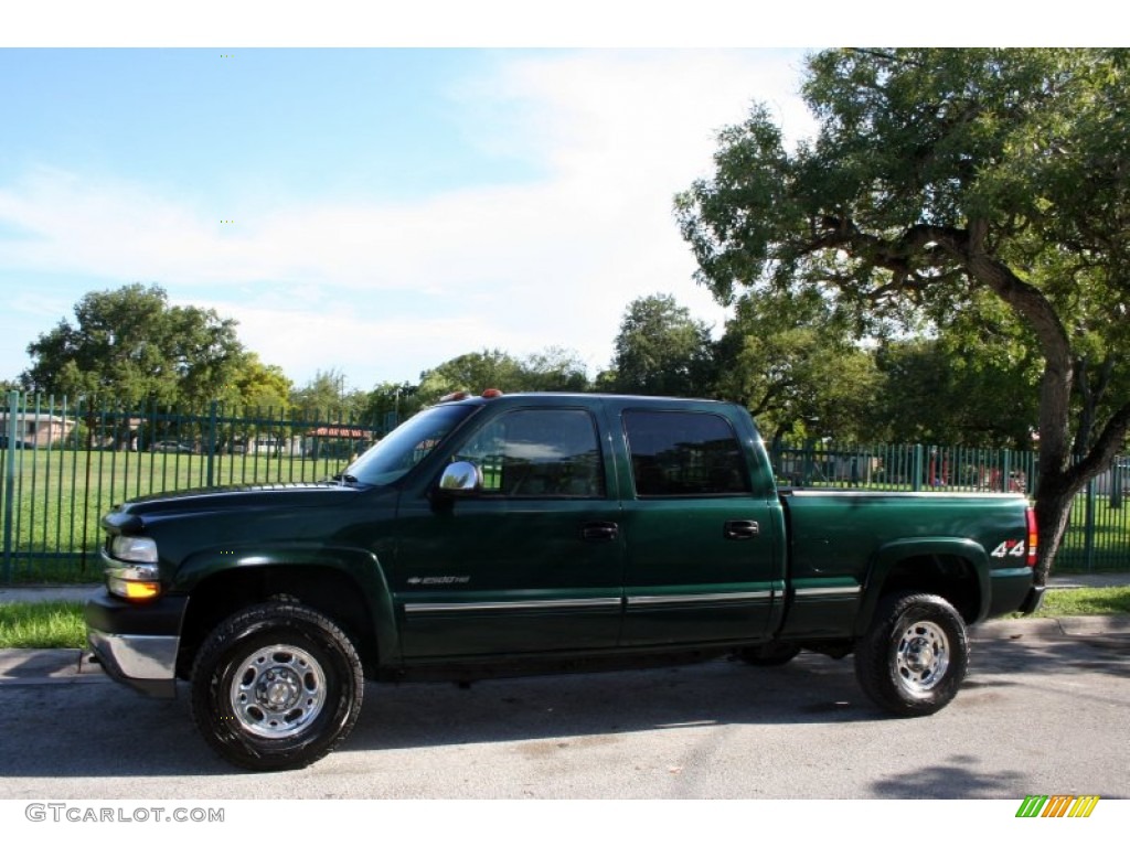 2001 Silverado 2500HD LT Crew Cab 4x4 - Forest Green Metallic / Tan photo #2