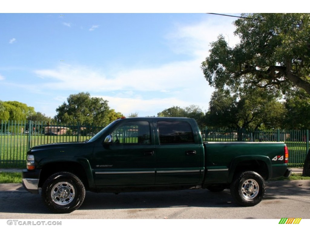 2001 Silverado 2500HD LT Crew Cab 4x4 - Forest Green Metallic / Tan photo #3
