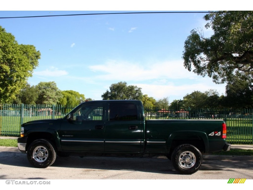 2001 Silverado 2500HD LT Crew Cab 4x4 - Forest Green Metallic / Tan photo #4