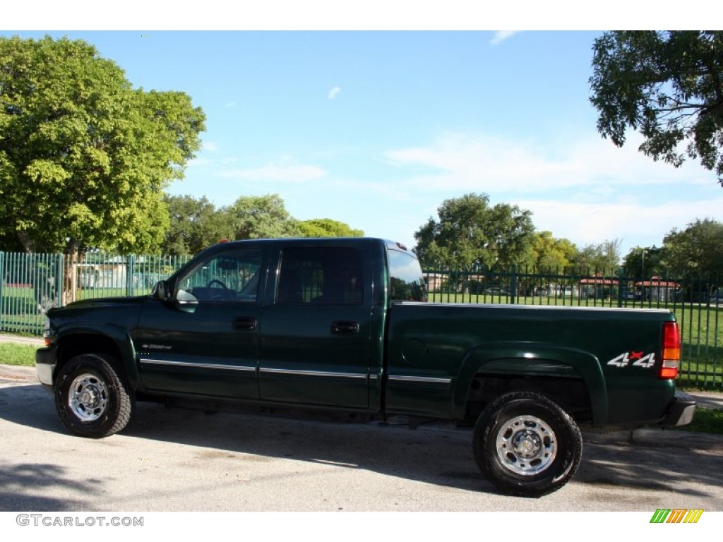 2001 Silverado 2500HD LT Crew Cab 4x4 - Forest Green Metallic / Tan photo #6