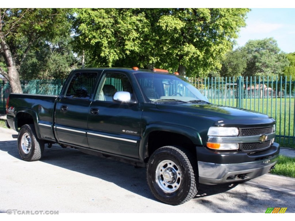 2001 Silverado 2500HD LT Crew Cab 4x4 - Forest Green Metallic / Tan photo #15