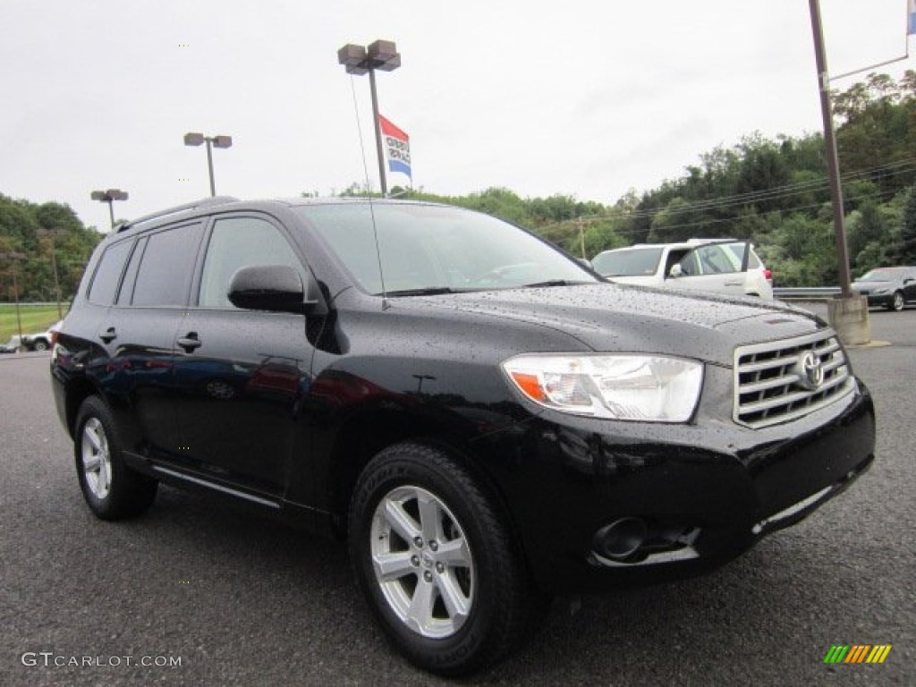 2009 Highlander V6 4WD - Black / Sand Beige photo #1