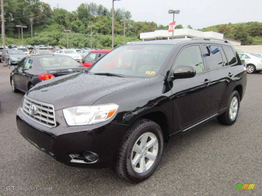 2009 Highlander V6 4WD - Black / Sand Beige photo #3