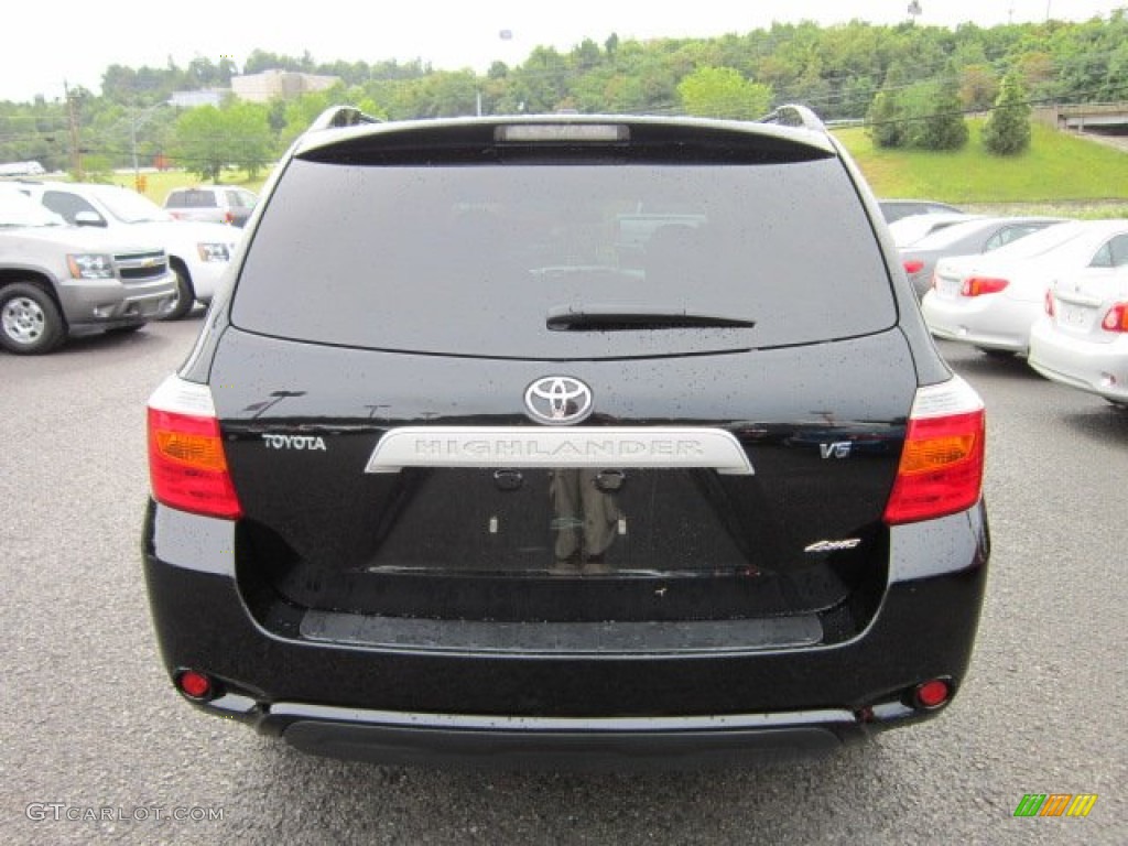 2009 Highlander V6 4WD - Black / Sand Beige photo #6