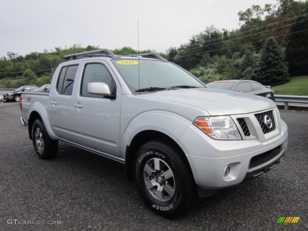 2011 Frontier Pro-4X Crew Cab 4x4 - Radiant Silver Metallic / Steel photo #1