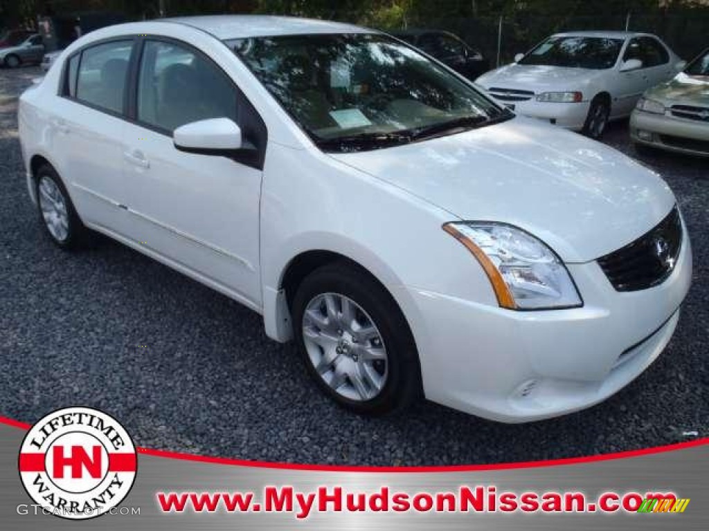 2012 Sentra 2.0 S - Aspen White / Beige photo #1