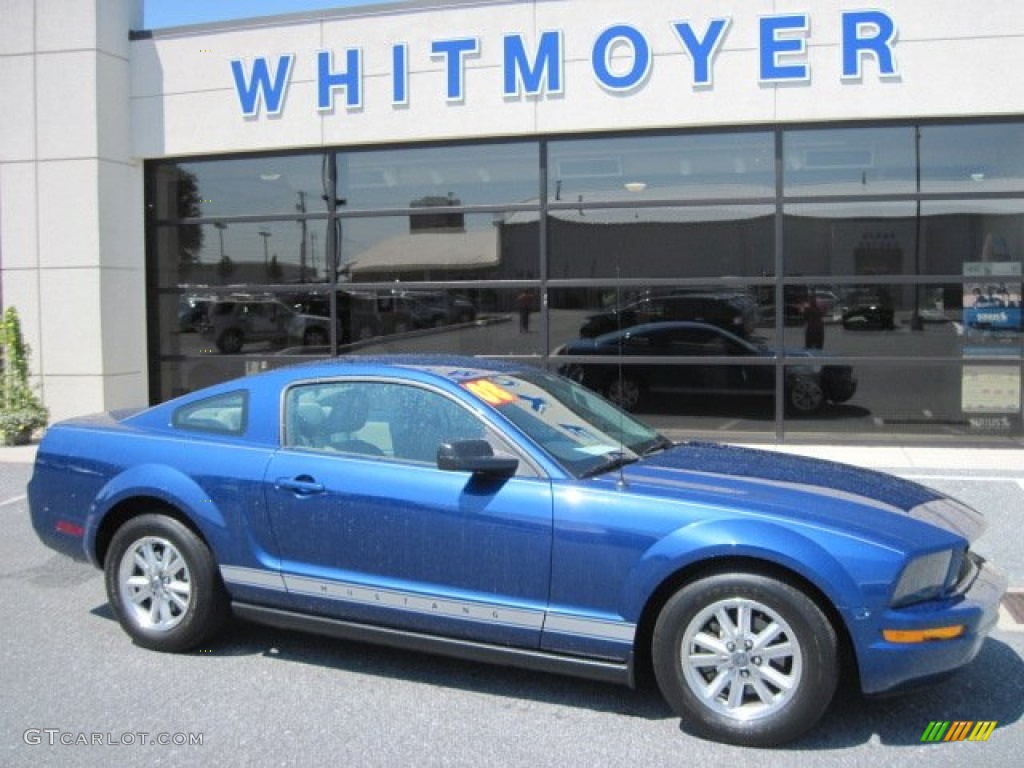 2008 Mustang V6 Deluxe Coupe - Vista Blue Metallic / Light Graphite photo #1