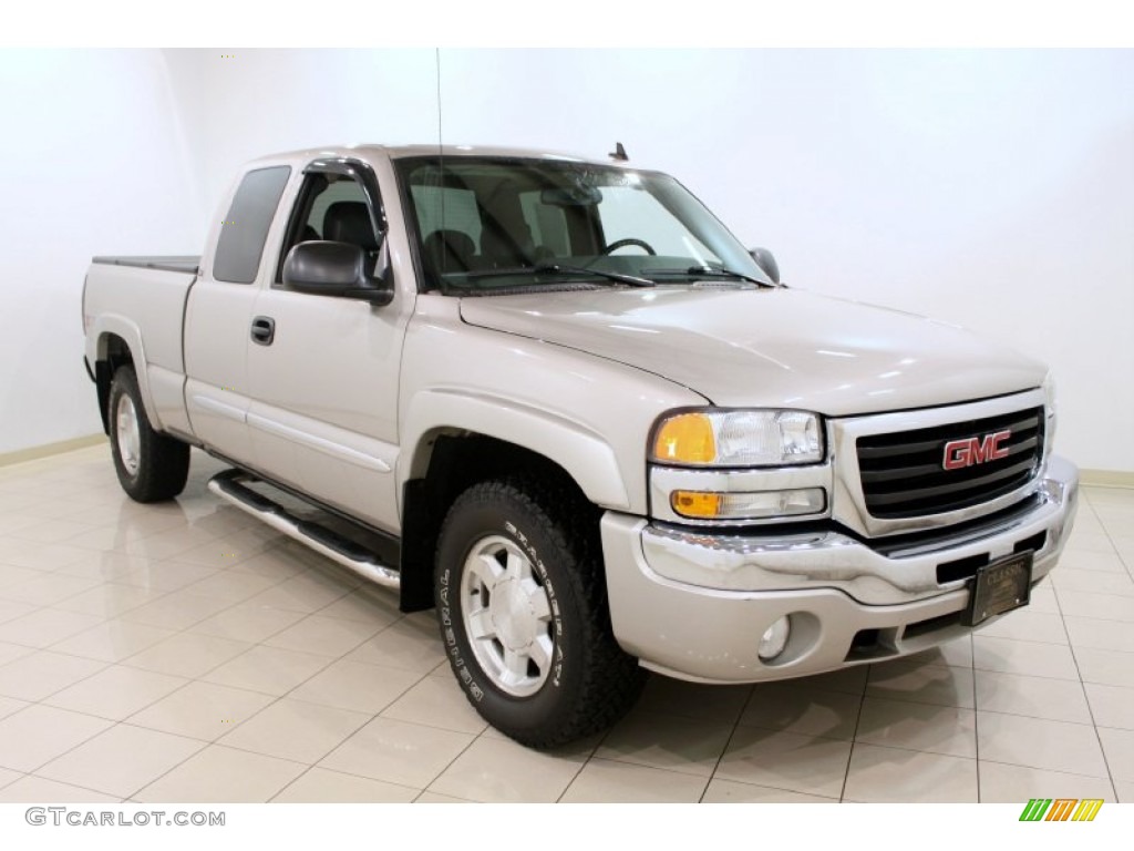 2006 Sierra 1500 SLT Extended Cab 4x4 - Silver Birch Metallic / Dark Pewter photo #1