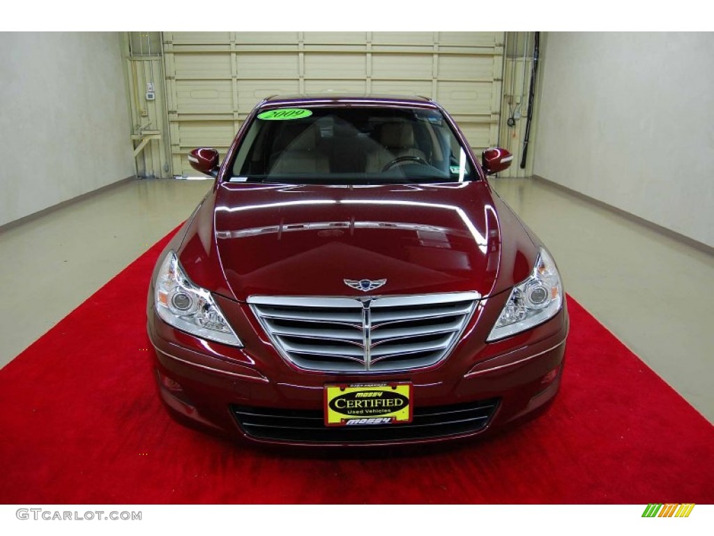 2009 Genesis 4.6 Sedan - Cabernet Red Pearl / Beige photo #2