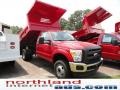 2011 Vermillion Red Ford F350 Super Duty XL Regular Cab 4x4 Chassis Dump Truck  photo #1
