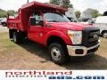 Vermillion Red - F350 Super Duty XL Regular Cab 4x4 Chassis Dump Truck Photo No. 2