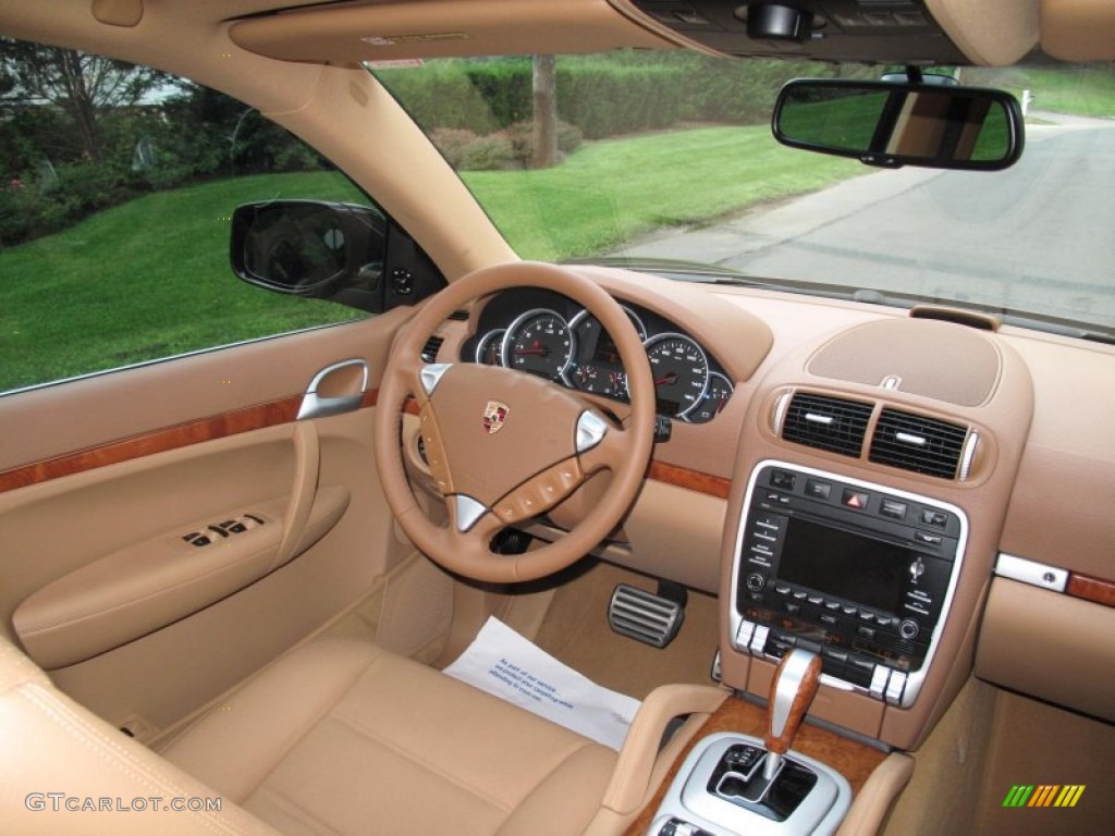 2009 Porsche Cayenne S Havanna/Sand Beige Steering Wheel Photo #52001979