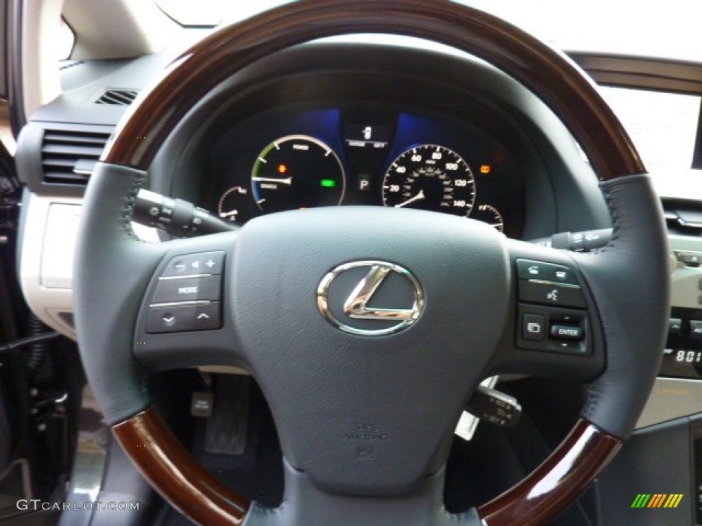 2011 Lexus RX 450h AWD Hybrid Light Gray Steering Wheel Photo #52002402
