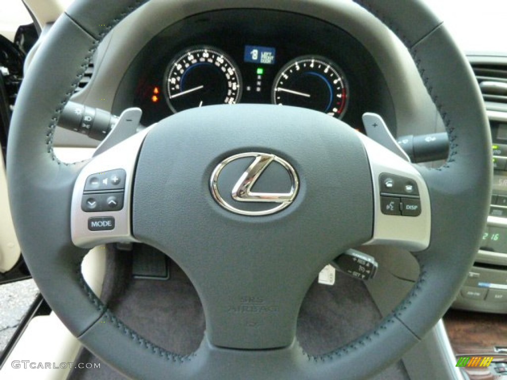 2011 Lexus IS 250 AWD Ecru Steering Wheel Photo #52003545