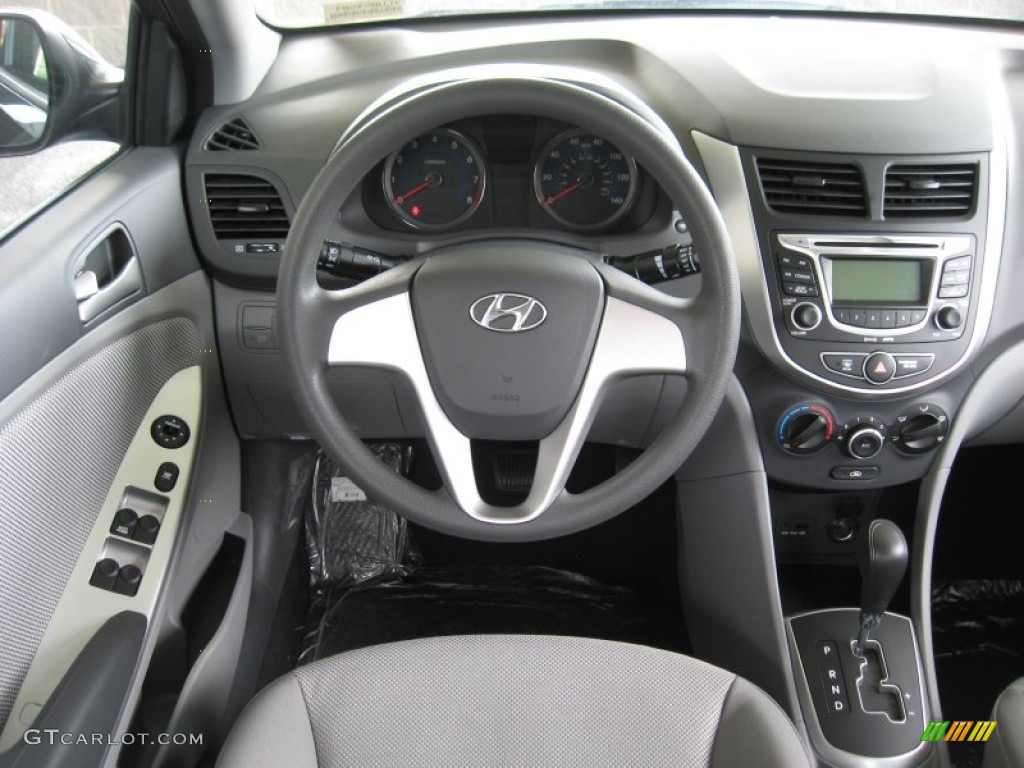 2012 Hyundai Accent GLS 4 Door Gray Dashboard Photo #52005411