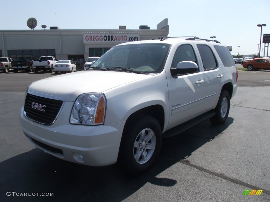 2011 Yukon SLT - White Diamond Tintcoat / Light Tan photo #1