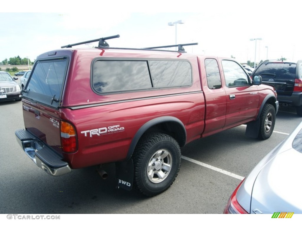 2000 Tacoma V6 Extended Cab 4x4 - Sunfire Red Pearl / Oak photo #2