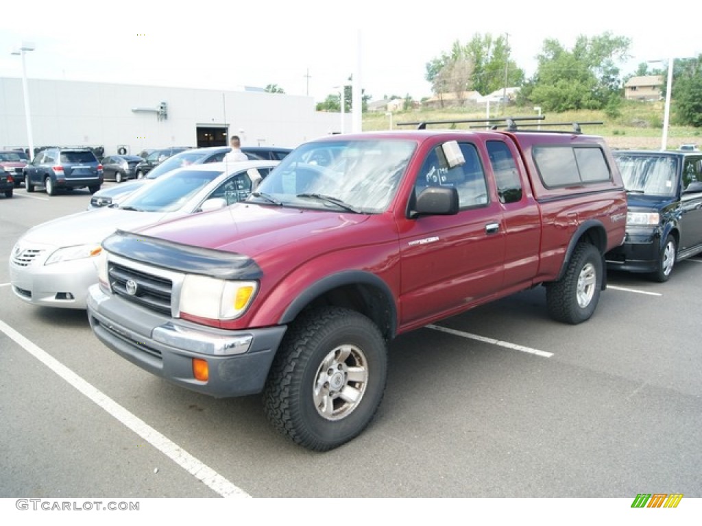 2000 Tacoma V6 Extended Cab 4x4 - Sunfire Red Pearl / Oak photo #4