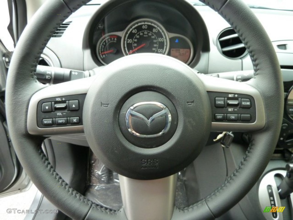 2011 Mazda MAZDA2 Touring Black Steering Wheel Photo #52014339