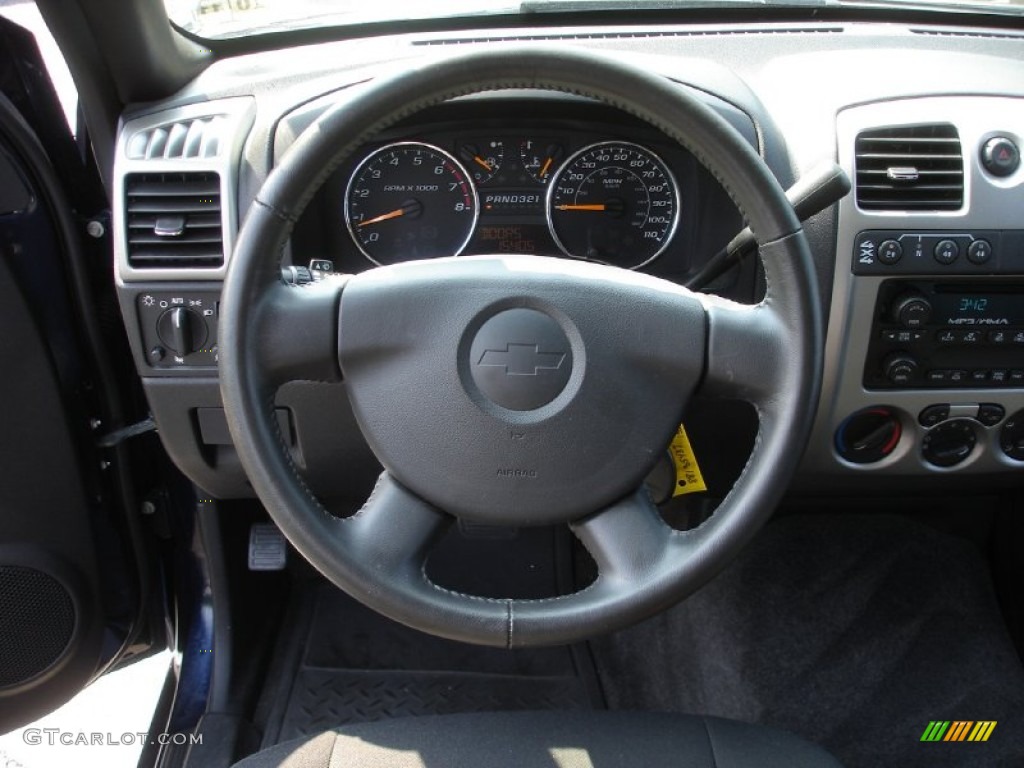 2008 Chevrolet Colorado LT Extended Cab 4x4 Ebony Steering Wheel Photo #52015692