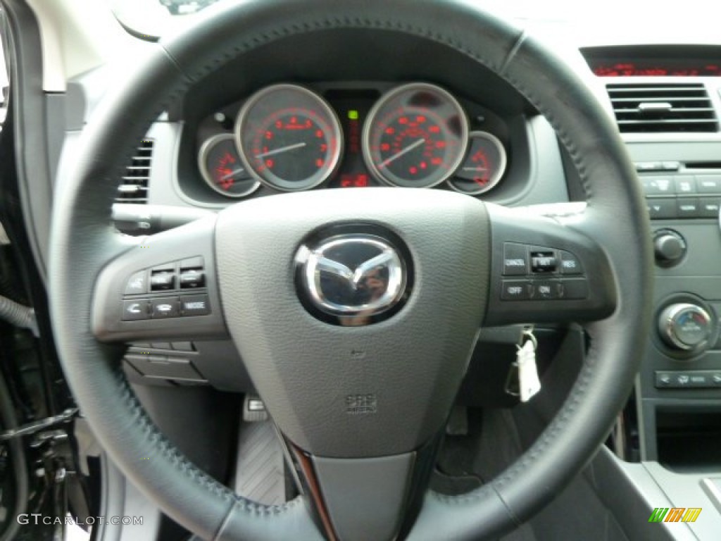 2011 Mazda CX-9 Touring AWD Black Steering Wheel Photo #52016064