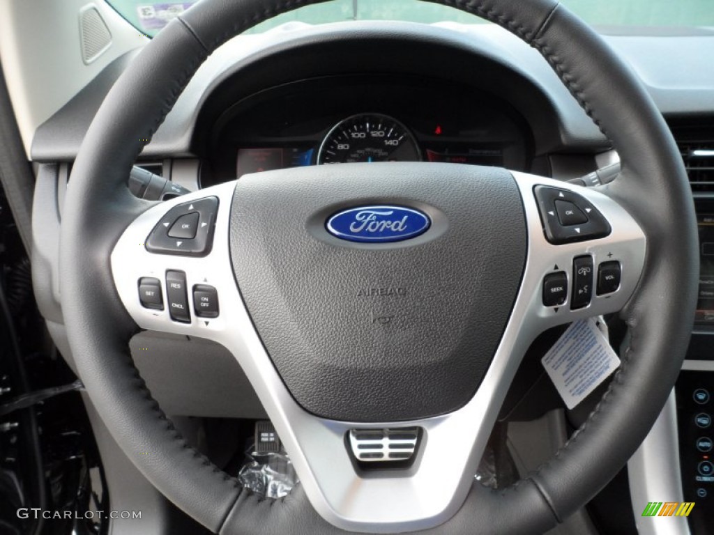 2011 Ford Edge Sport Charcoal Black/Silver Smoke Metallic Steering Wheel Photo #52017030
