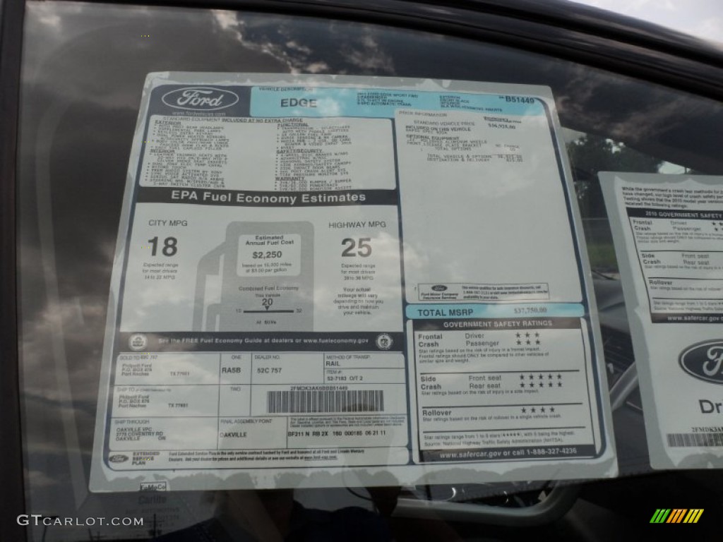 2011 Ford Edge Sport Window Sticker Photos