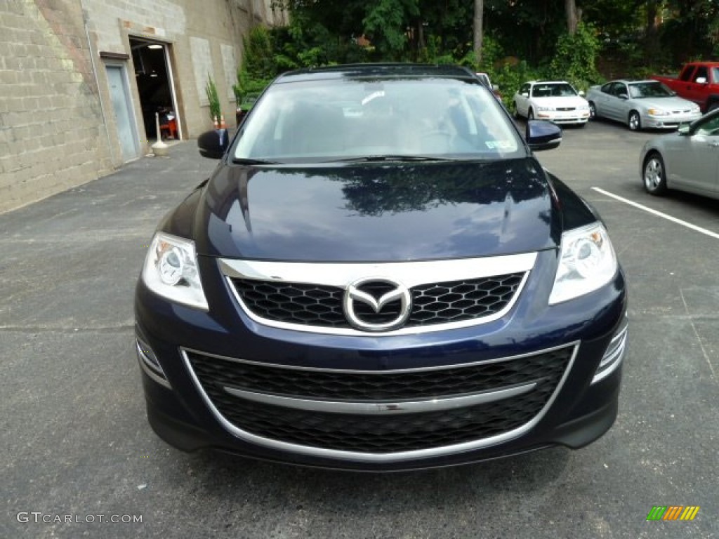 2011 CX-9 Grand Touring AWD - Stormy Blue Mica / Black photo #7
