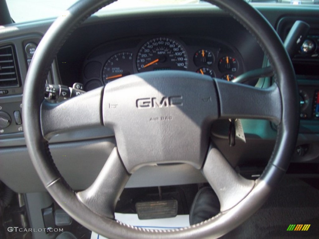 2003 GMC Sierra 1500 SLE Extended Cab 4x4 Dark Pewter Steering Wheel Photo #52017660