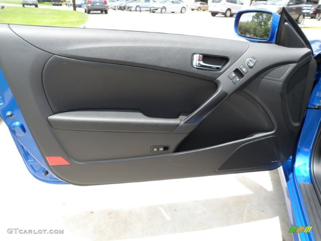 2012 Hyundai Genesis Coupe 3.8 Track Black Leather Door Panel Photo #52019667